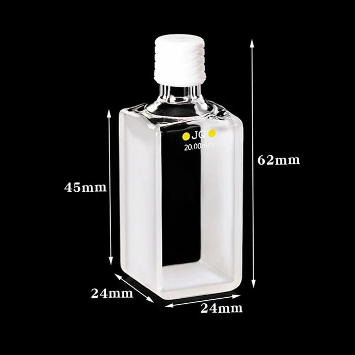 17ml Quartz Cell with Screw Cap 20mm Quartz Screw Bottle | NEXACULE - Sealed Cuvettes