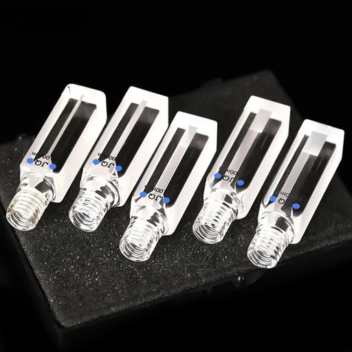 Micro Quartz Screw Sealed Cuvette Cells with lid 350ul-1750ul | NEXACULE - Subminiature Cuvettes