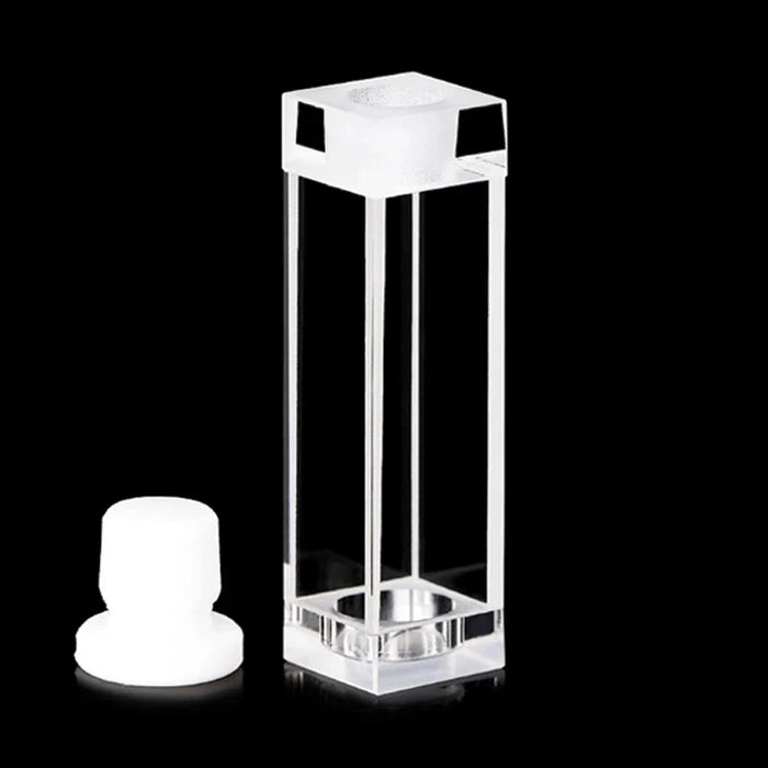 3.5ml Quartz Fluorescence Cell With Stopper Tape Notch 10mm| NEXACULE - Sealed Cuvettes