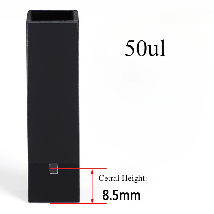 50ul Sub-Micro Quartz Cell with Black Walls Four Way Light | NEXACULE - Subminiature Cuvettes