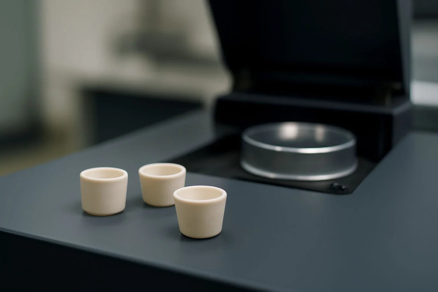 Alumina crucibles used in Differential Scanning Calorimetry (DSC) testing, showcasing their applications and importance across various industries.