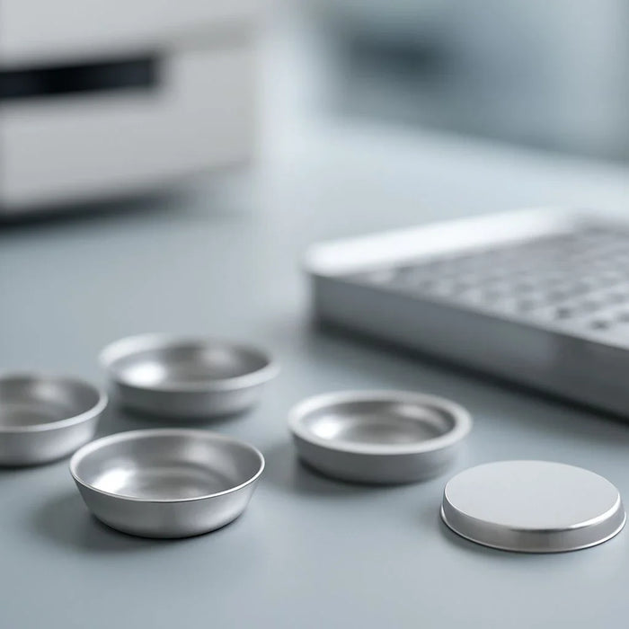 DSC Aluminum Sample Pans for Thermal Analysis in Materials Science, showcasing precise temperature control and compatibility with different DSC systems