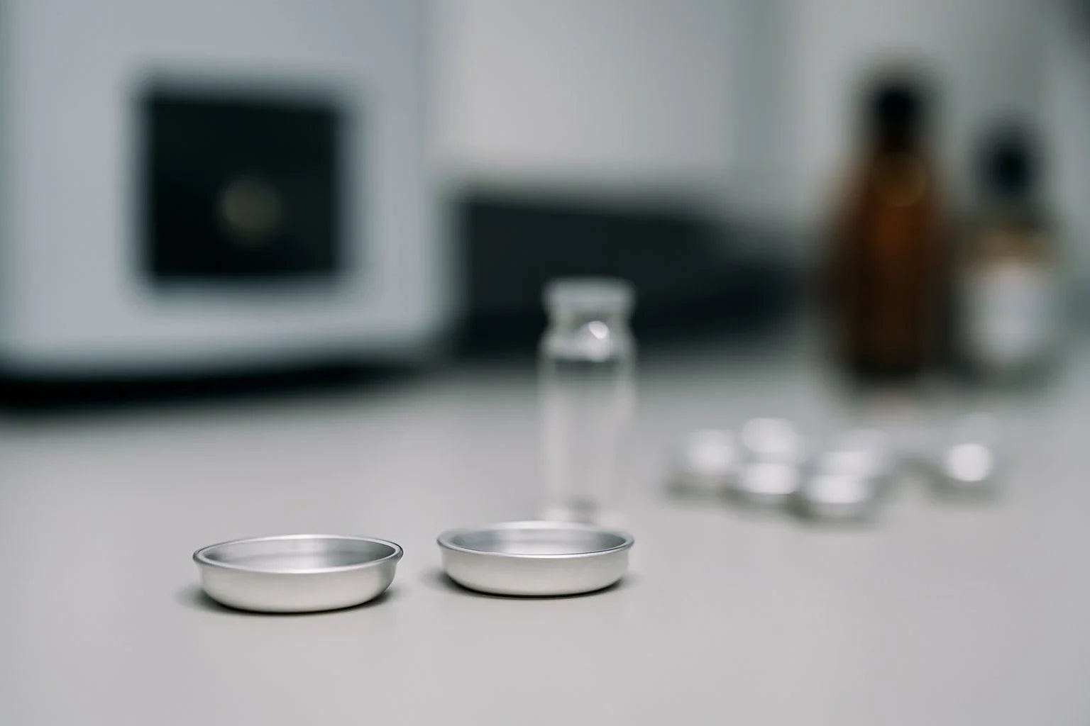 DSC pans for liquid samples used in thermal analysis research across various industries like pharmaceuticals and energy storage.