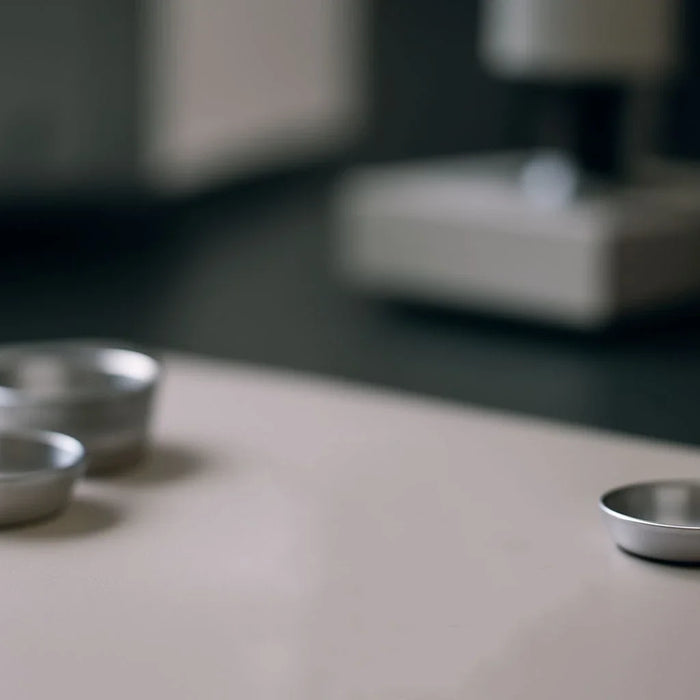 Hermetic pans used in DSC sample preparation, ensuring reliable and accurate thermal analysis.