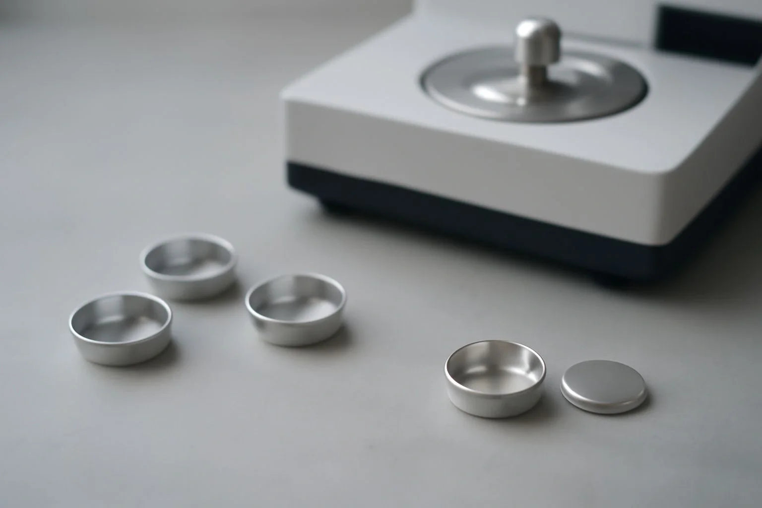 Image of TA Instruments DSC sample pan, suitable for various experimental applications.