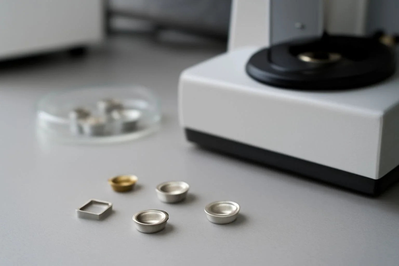 Linseis sample pans for thermal analysis in laboratory testing