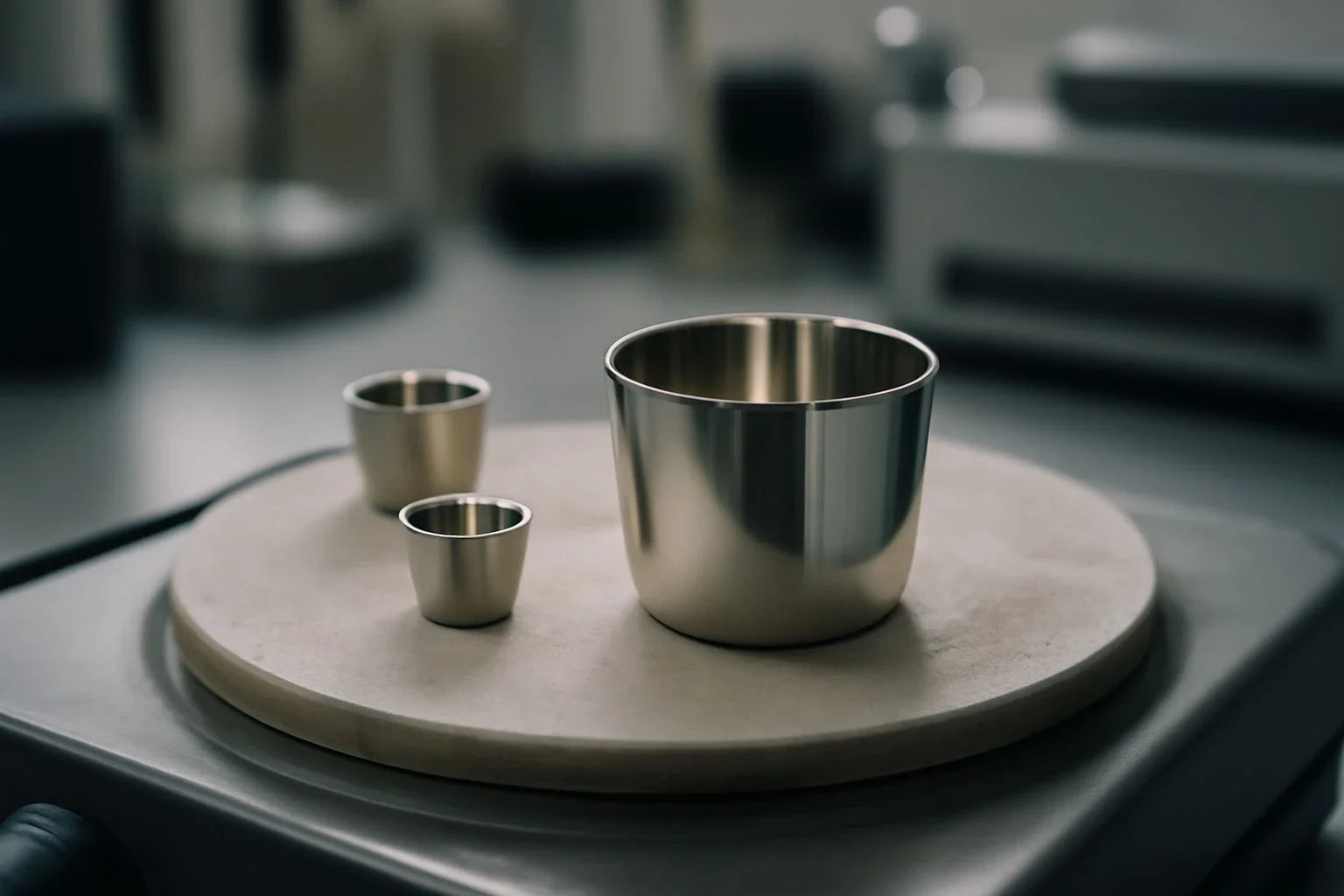 Platinum crucibles used in thermal analysis for battery technology and semiconductor research