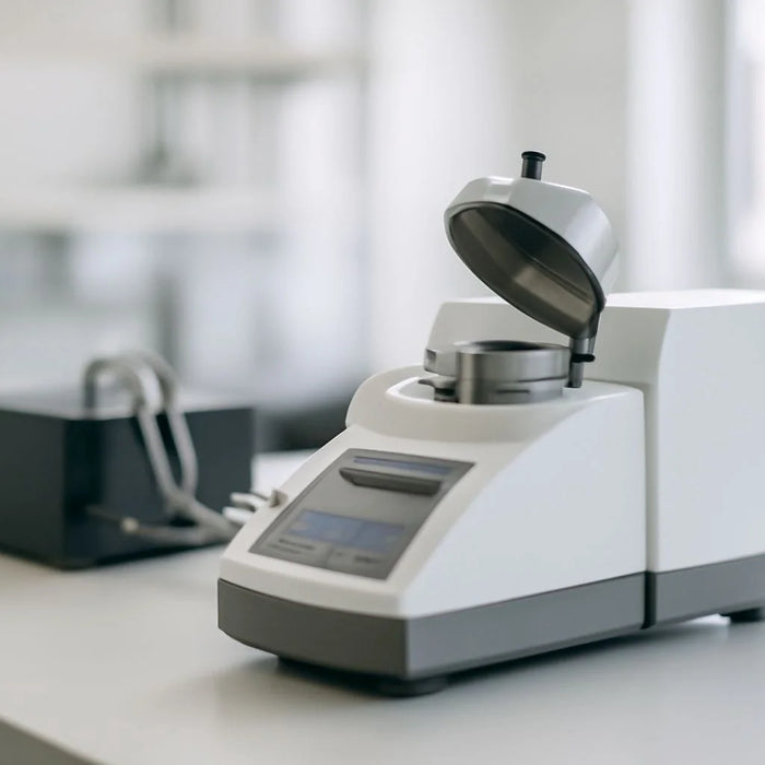 Thermal analysis equipment used in DSC and TGA, showcasing a laboratory setup for material testing.