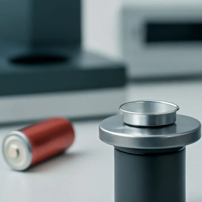 Thermal analysis sample pan used in lithium-ion battery research for precise temperature testing