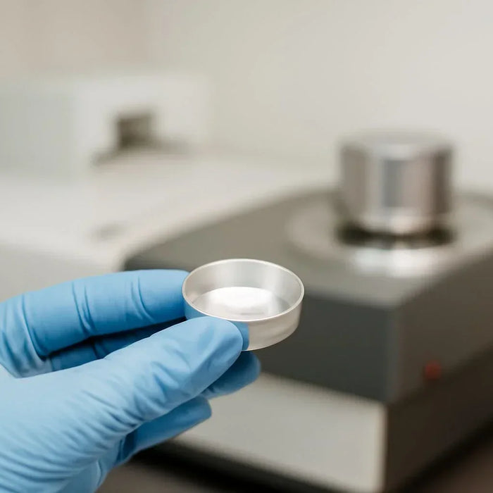 Thermal analysis sample tray for precise DSC and TGA testing in laboratory research