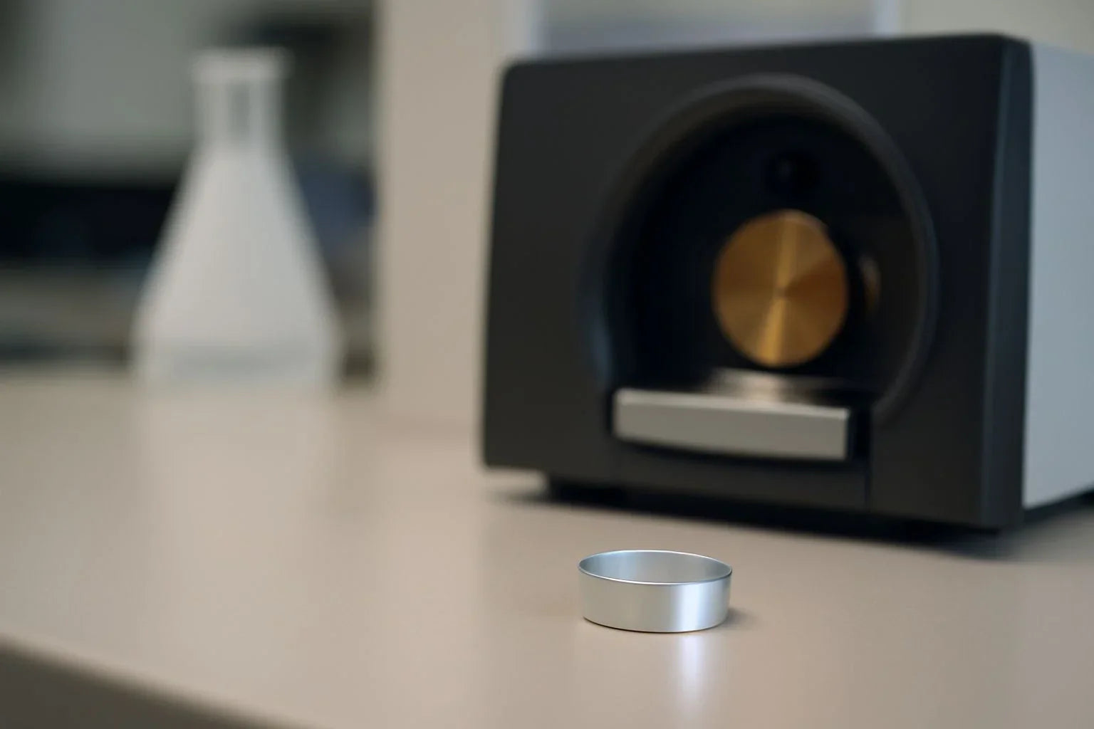 Thermal analyzer sample pans used in research for precise thermal analysis across industries