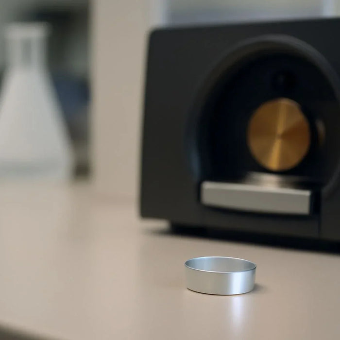 Thermal analyzer sample pans used in research for precise thermal analysis across industries