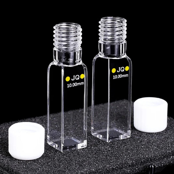 Quartz Fluorescence Cuvette Cell with Screw Cap 10mm for Lab| NEXACULE - Sealed Cuvettes