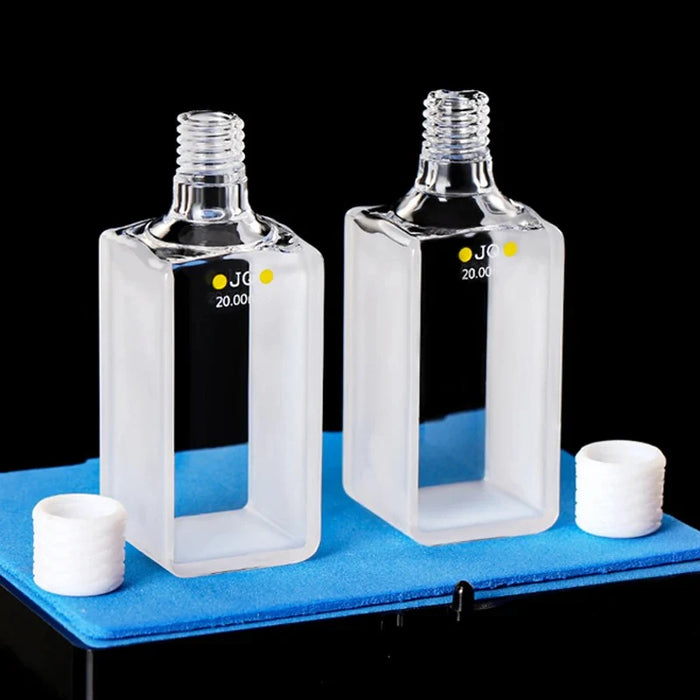 17ml Quartz Cell with Screw Cap 20mm Quartz Screw Bottle | NEXACULE - Sealed Cuvettes