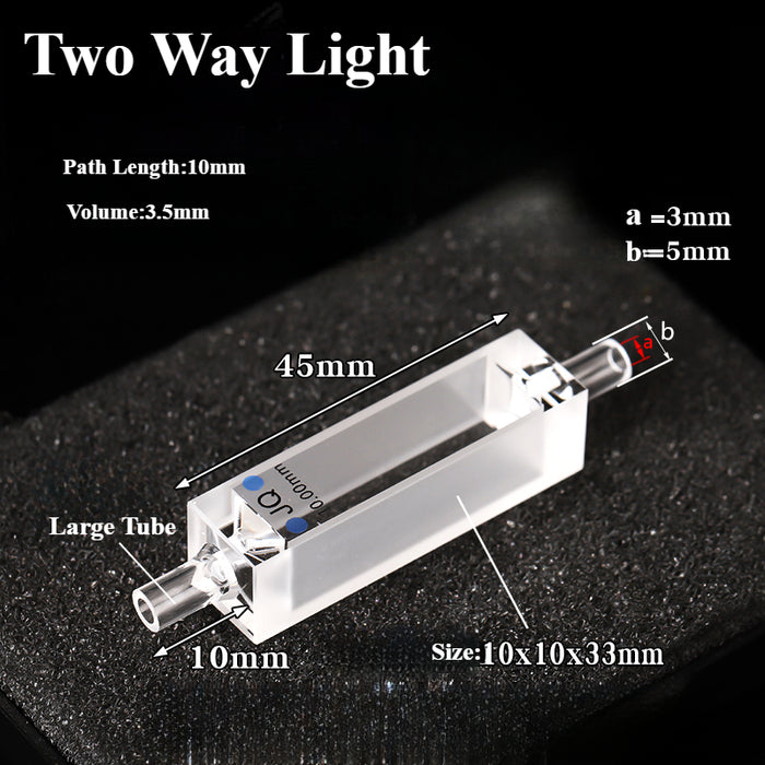 3.5ML Quartz Fluorescence Flow Cuvette Cell with Glass Tube | NEXACULE - Sealed Cuvettes