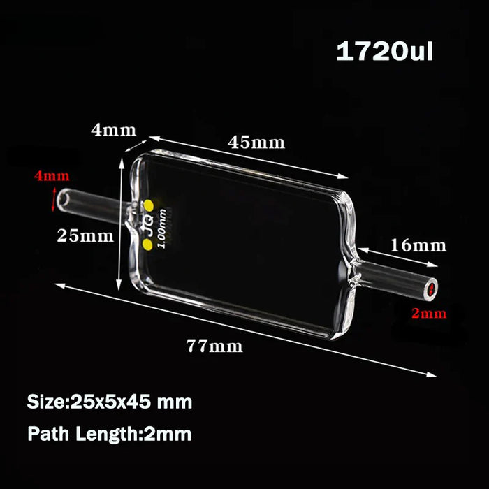 Quartz Flow Cuvette 1mm Cells Two Side Light Transmission | NEXACULE - Flow Cuvettes