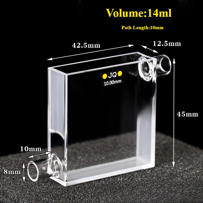 14ml Quartz Flow Cell 10mm Quartz Flow Cuvette Two Way Light| NEXACULE - Flow Cuvettes
