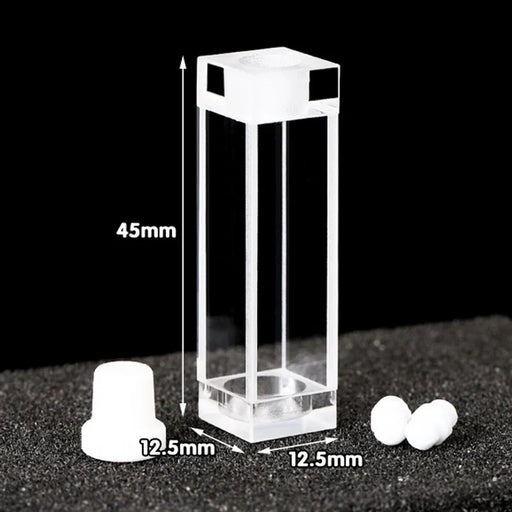 3.5ml Quartz Fluorescence Cell With Stopper Tape Notch 10mm| NEXACULE - Sealed Cuvettes
