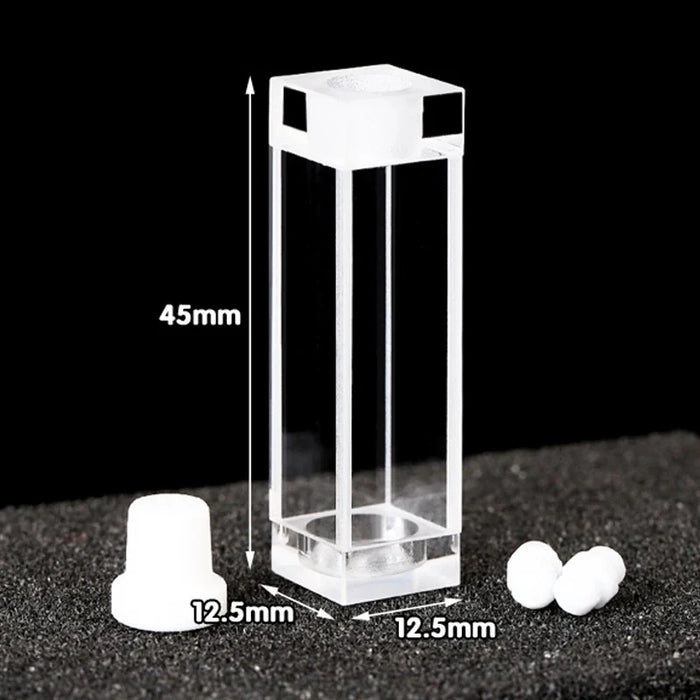 3.5ml Quartz Fluorescence Cell With Stopper Tape Notch 10mm| NEXACULE - Sealed Cuvettes