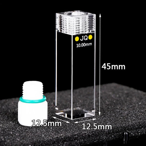 Quartz Fluorescence Cuvette Cell with Screw Cap 10mm for Lab| NEXACULE - Sealed Cuvettes