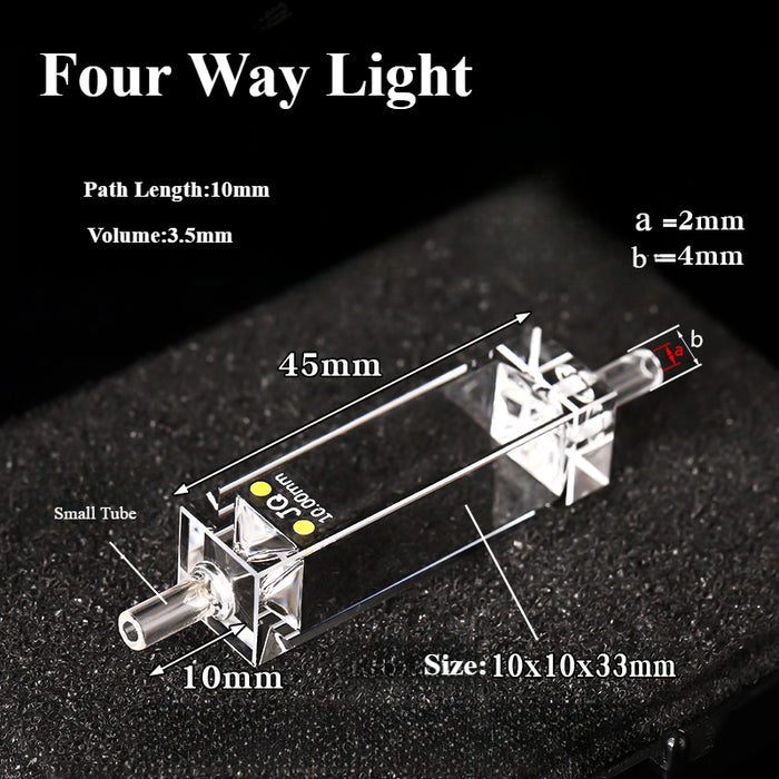 3.5ML Quartz Fluorescence Flow Cuvette Cell with Glass Tube | NEXACULE - Sealed Cuvettes