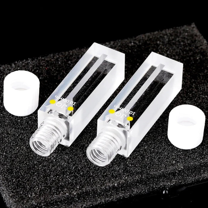 700ul Quartz Cuvette Cell with Screw Cap 10mm Two way Light | NEXACULE - Subminiature Cuvettes