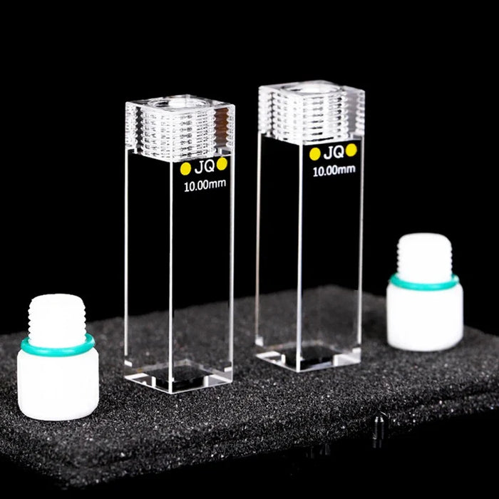 Quartz Fluorescence Cuvette Cell with Screw Cap 10mm for Lab| NEXACULE - Sealed Cuvettes