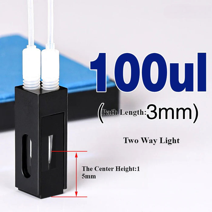 60ul-600ul Quartz Flow Cuvette Quartz Cell Two Way Light | NEXACULE - Flow Cuvettes