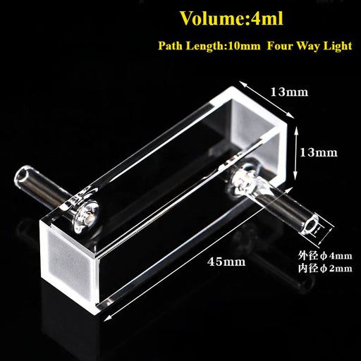 4ml Quartz Flow Cells 10mm Quartz Cuvettes Four Way Light | NEXACULE - Flow Cuvettes