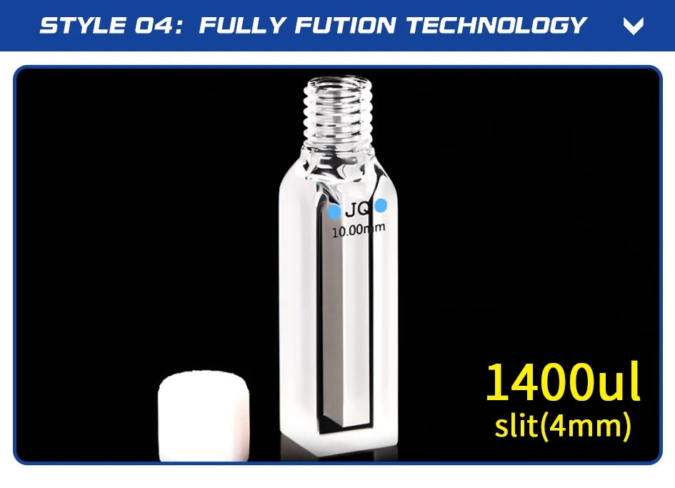 Micro Quartz Screw Sealed Cuvette Cells with lid 350ul-1750ul | NEXACULE - Subminiature Cuvettes