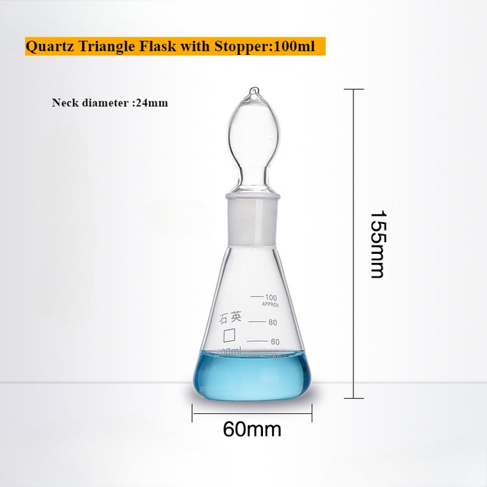 Quartz Conical Flask Quartz Volumetric Flask Erlenmeyer Flask| NEXACULE - Quartz Flasks & Beaker