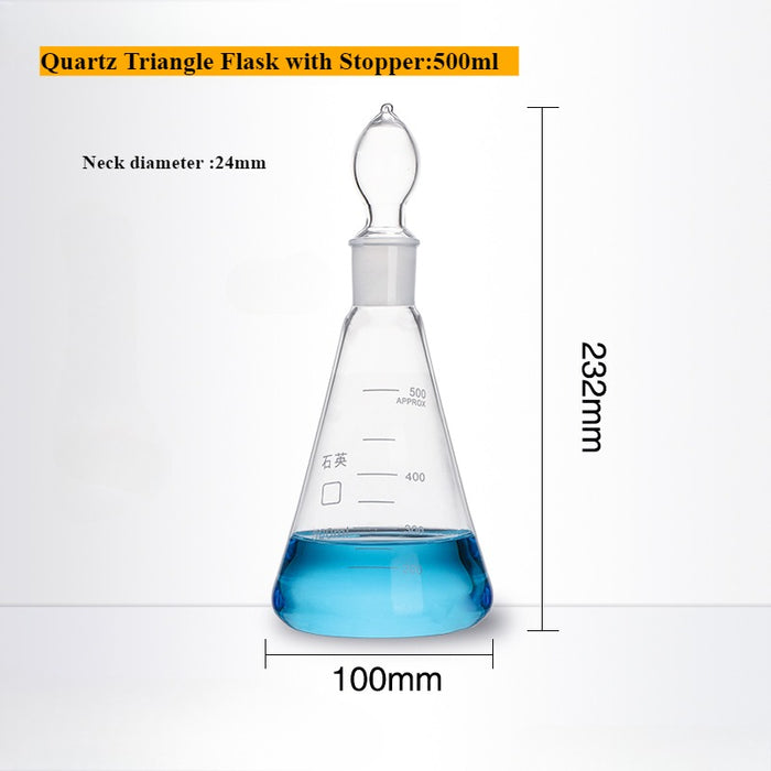 Quartz Conical Flask Quartz Volumetric Flask Erlenmeyer Flask| NEXACULE - Quartz Flasks & Beaker