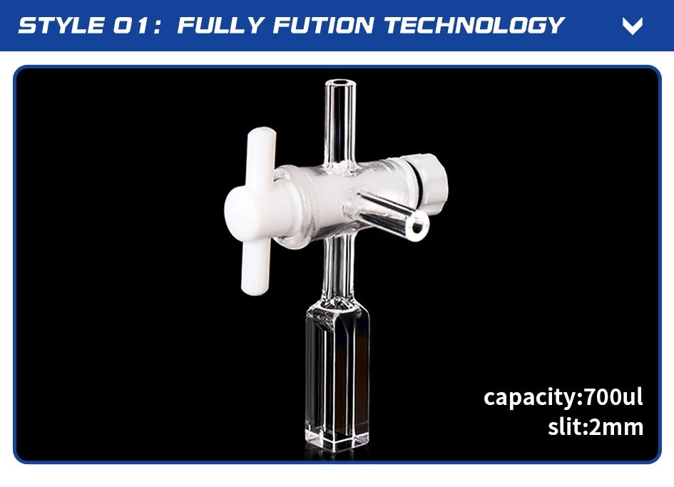 1pcs Quartz Cuvette Cell with Screw Cap 10mm Two Channel | NEXACULE - Fluorescence Cuvettes