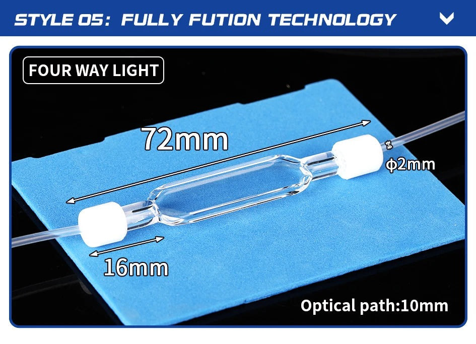 Quartz Fluorescent Flow Colorimetric Dish Four-Way Light  | NEXACULE - Flow Cuvettes