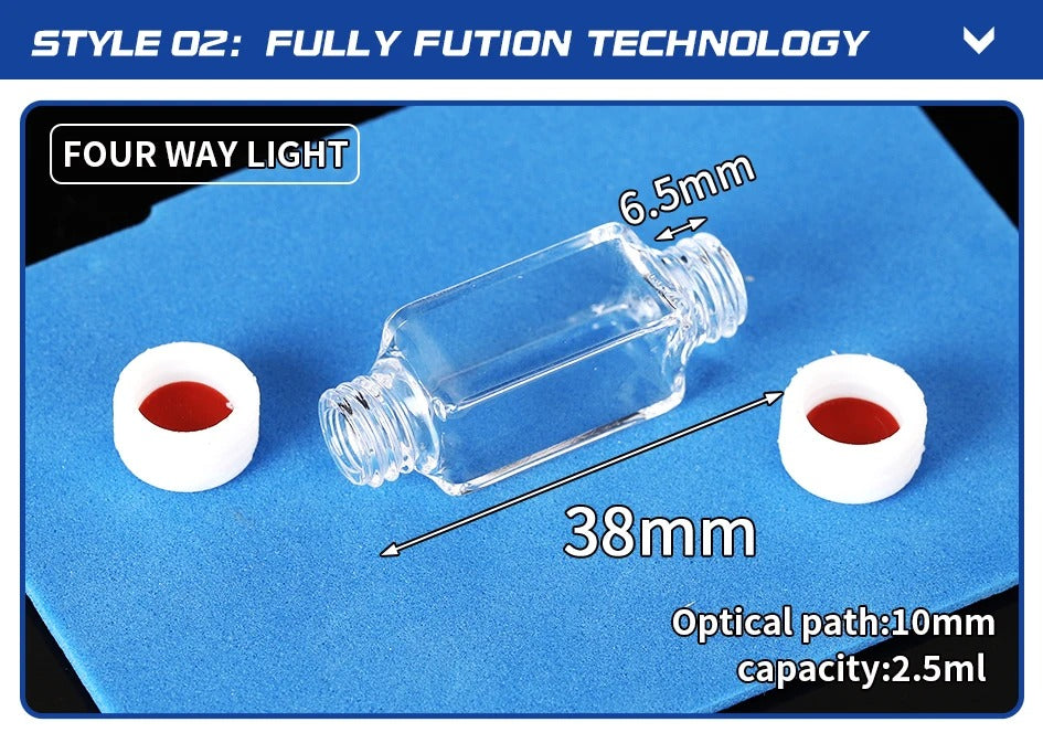 Quartz Fluorescent Flow Colorimetric Dish Four-Way Light  | NEXACULE - Flow Cuvettes