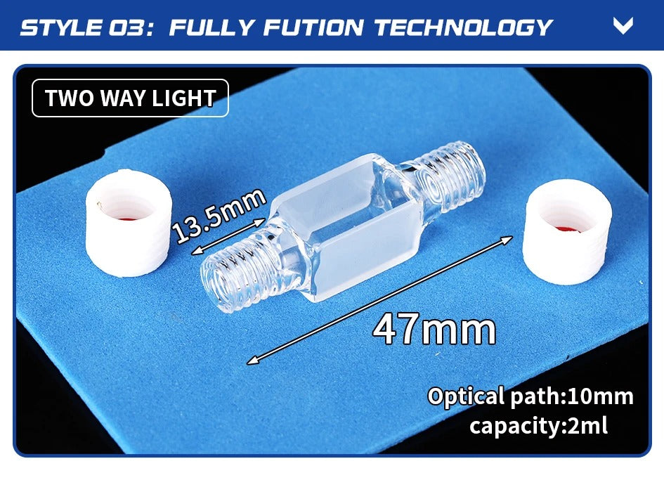 Quartz Fluorescent Flow Colorimetric Dish Four-Way Light  | NEXACULE - Flow Cuvettes