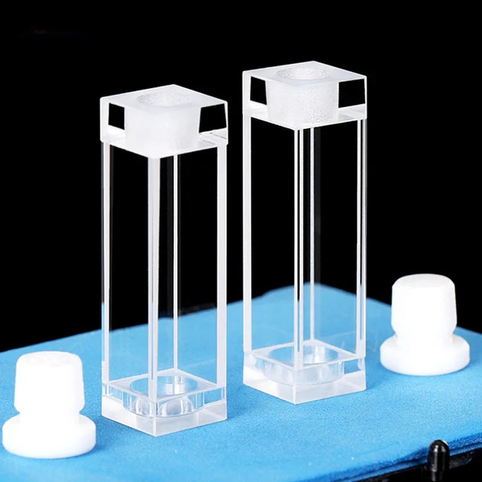 3.5ml Quartz Fluorescence Cell With Stopper Tape Notch 10mm| NEXACULE - Sealed Cuvettes