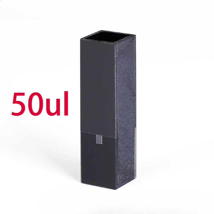 50ul Sub-Micro Quartz Cell with Black Walls Four Way Light | NEXACULE - Subminiature Cuvettes