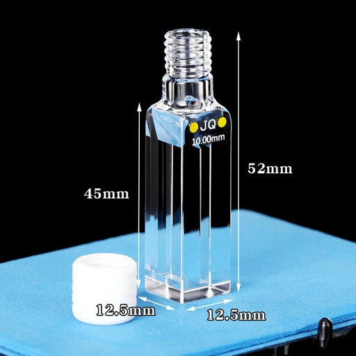 700ul Quartz Cuvette Cell with Screw Cap 10mm Four Way Light | NEXACULE - Sealed Cuvettes