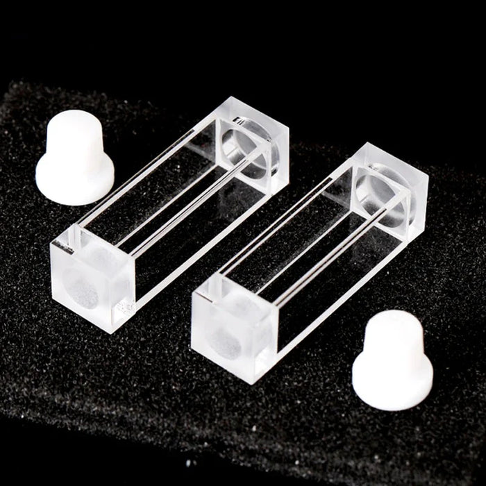 3.5ml Quartz Fluorescence Cell With Stopper Tape Notch 10mm| NEXACULE - Sealed Cuvettes